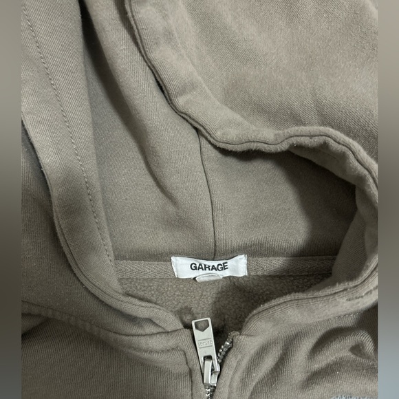 Garage light grey brown zip up sweater, worn a few times but sits in my closet! - Picture 2 of 3